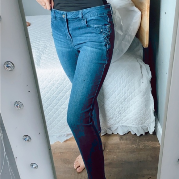 7 For All Mankind Jeans Tie Pockets Skinny Ankle - Picture 4 of 4